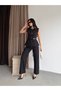 Round Neck Buttoned Belt Accessories Included Lined Vest Set Front Pleated Pocketed High Waist Trouser Suit - 5