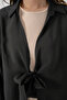 Women's Casual Lace-Up Kimono 5981 - Black - 5