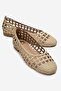 Elvaris Beige Knitted Patterned Women's Ballet Flats Shoes