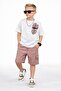 Boys' Summer Printed T-Shirt Shorts Set – Summer Comfortable 2-Piece Combination Shorts Set 11647K