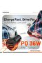 Dual Port 30W Car Charger with USB-C to USB-C Cable PD Fast Charging 12-24V Compact - 3
