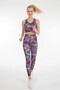 Women's Multicolor Patterned Sportsman Fitness High Waist Leggings Bustier 2'Li Set - 5