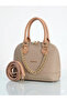 Original Justpolo Small Size 2-Compartment Embossed Leather Gold Chain Women's Shoulder Bag 4076 - 3