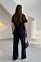 Women's Navy Blue Stone Detailed Double Basic Set Nbg126 - 2