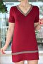 V-Neck Striped Viscose Dress 6Y069 - 4