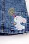 Girl's Jeans Embroidered Bodysuit and Gilet Set (6/9/12/18) Months - 5