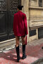 Burgundy Ring Detail Design Blazer Jacket - 4