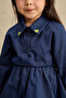 Heart Embroidered Skirt Set Navy Blue - 5