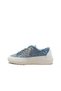 Blue Color Stone Detailed Lace up Flat Sole 36-37-38-39-40 Size Women's Jeans Sneakers S - 2