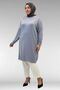 68020 Plus Size Combed Cotton Tunic with Drop Stone Detail - Gray - 4