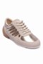 Women's Suede Sneakers Gold Metallic Detailed Casual Sports Shoes Telora Beige Gold - 3