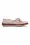 Women's Suede Loafers Tassel and Bead Detailed Casual Ballet Flats Lorea Beige - 2