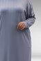 68020 Plus Size Combed Cotton Tunic with Drop Stone Detail - Gray - 2