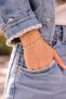 Star Figured Gold Color Women's Bracelet with Dangle Star Detail Elegant Wrist Chain - 5