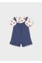 Baby Girl T-Shirt Overalls Set Navy Blue - 01656 - 2
