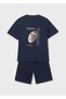 Boy's T-Shirt and Shorts Set Navy Blue - 06689 - 5