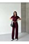 Modal Fabric Stone Detailed Shirt Collar Soft-Textured Comfortable Tracksuit Set - 2