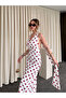 Ecru Polka Dot Piece Back Detail Dress - 4922 - 3