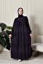 Floral Print Round Robe Mother Hijab Dress - 3