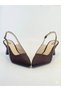 Women's Heeled Shoes Brown Suede Slingback Pointed Toe Mid-Heeled Stylish Office Shoes - 4