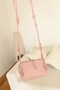 Knitted Textured Adjustable Strap Pieces Leather Mini Bag Pink - 2