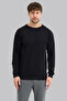 5610 Men's Black Regular Fit Crew Neck 3 Thread Sweatshirt – Casual & Sports Use - 5