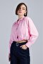 Women's White Poplin Bomber Shirt Long Sleeve Elastic Cropped Shirt