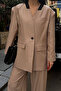 Camel Oversize Jacket Vest Trousers Loose Suit - 6