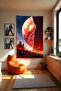 Mars Themed Gamer Room Wall Covering – Anime & Fantasy Design, Setup Decor, Large Size - 4