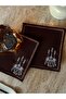 6 Candlestick Embroidered Coffee and Cocktail Presentation Napkins - 14X14 - 2