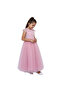 Long Party Dress with Patterns Dark Pink Color - 3