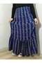Bürümcük Fabric Bohemian, Ethnic Printed Long Skirt, Elastic Waist, 3 Layers of Ruffles Mevlana - 3