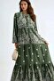 Rahat Ke Glittery Patterned V-Neck Maxi Dress - 3