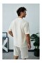 Men's Gofre Fabric Regular T-Shirt with Embroidery on the Front - 3