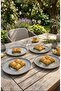 Modern Porcelain İnci 4-Piece Cake Plate Set 19 cm Black and White - 5