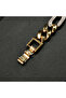 Two-Tone Gold & Silver Curb Chain Bracelet - Textured Link Bracelet with Box Clasp - 5