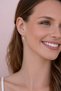 Mini Hoop Earrings with Baguette Stones – Minimal Zircon Earrings - 3