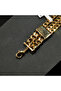 Gold-Tone Multi-Row Curb Chain Bracelet with Rectangular Bar Accents & "S" Charm - 6