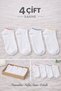 4-Piece White Ankle-Length Colorful Youth/Women's Socks (4-Piece, Breathable, Stretchy) - 2