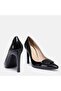 Large Size Stiletto 41-42-43-44-Black with Patent Leather Buckle - 8