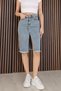 Women's Mini High Waist Front Slit Denim Jean Skirt Bnj-486 - 5