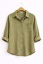 Women's 5-Pack Yellow Khaki White Pink Blue Cotton Pcs Oversized Cotton Pcs Linen Single Pocketed Casual Shirts - 4