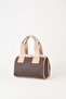Women's Brown Mink Lily Cylinder Zipper Closure Column Strap Handbag and Shoulder Bag - 4