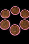 Wooden Presentation Tray 30 Cm, 6 Cup Holders, Woven Tray with 2.7 mm Mdf Scratch-Resistant Surface. - 2