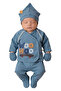 Organic Men's Skateboard Patterned 5-Piece Overalls Hospital Release Newborn Outfit Baby Bib - 5
