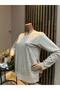Women's Combed Cotton Blouse for Middle Ages and Above with Viscose Vertical Stones and Tassels - 3