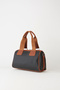 Women's Black Tan Lily Cylinder Zipper Closure Column Strap Handbag and Shoulder Bag - 4