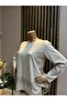 Women's Combed Cotton Blouse for Middle Age and Above, Viscose Star Shower Stone Pattern - 3