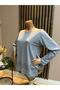 Women's Combed Cotton Blouse for Middle Age and Above, Viscose Star Shower Stone Pattern - 3