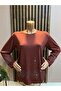 Women's Combed Cotton Blouse for Middle Age and Above, Viscose Star Shower Stone Pattern